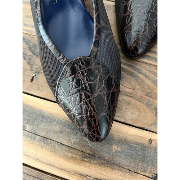 NWT Vintage - Oscar de la Renta - Brown Leather Heels 7.5B - Picture 10 of 13